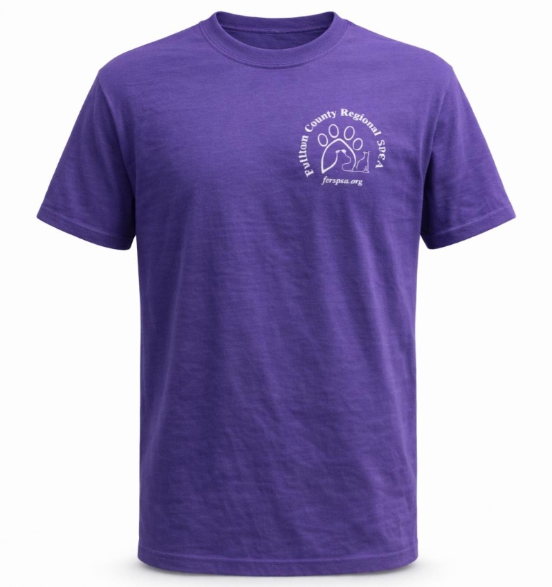 Product Description: ๐ Purple Short Sleeve Tee</br>Show your support in style! This classic purple T-shirt features the Regional logo on the left chest and is made from a comfy 50% cotton, 50% polyester blend. Available in multiple sizes.</br></br>Original Price: $15. Sale Price: $5(66% off!)</br> Short Sleeve T-Shirt - Purple