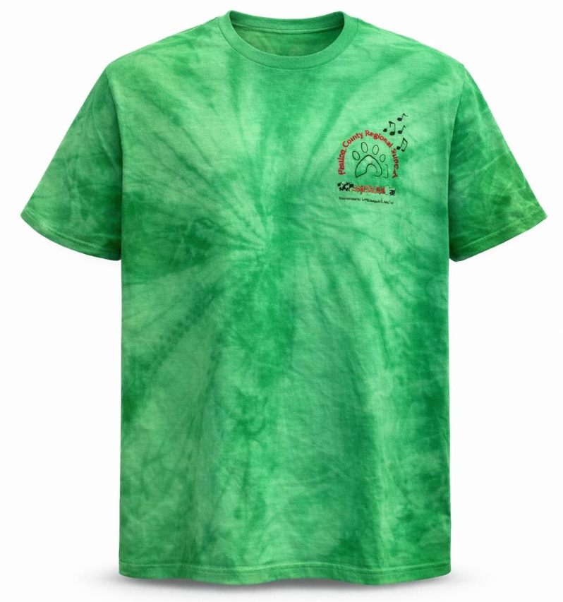 Product Description: Did you miss 2025 Woofstock?</br>Grab your official event shirt now and keep the vibes alive! Featuring the iconic slogan: “Peace, Love, Drool.” Perfect for dog lovers who want to celebrate Woofstock in style.</br></br>Original Price: $25. Sale Price: $10(60% off!)</br> 2025 Woofstock Green Tie Dye T-Shirt