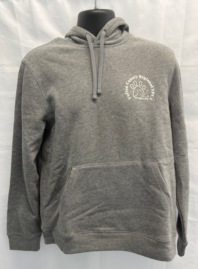 Product Description: 🩶 Grey Pullover Hoodie</br>Stay cozy and stylish with this ultra-soft fleece hoodie featuring the Regional logo on the left chest. Made from a premium blend of 55% cotton and 45% polyester, it’s perfect for warmth and comfort. Available in multiple sizes.</br></br>Original Price: $30. Sale Price: $15 (50% off!)</br></br>Wrap up in comfort & show your support! 🐾</br> Pullover Hoodie - Grey